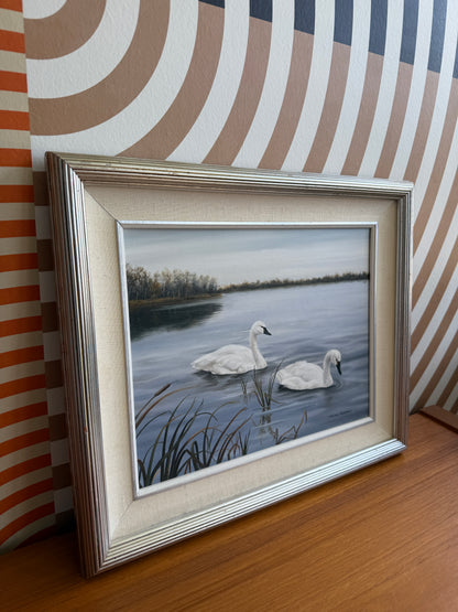 Framed Swan Landscape Print