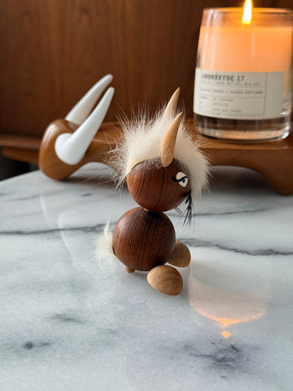 Vintage Scandinavian Teak Bunny Figurine