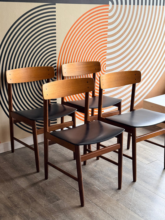 Set of 4 Vintage Danish Teak Dining Chairs