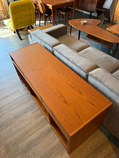 Vintage Teak Pull-out Cabinet with Two Drawers