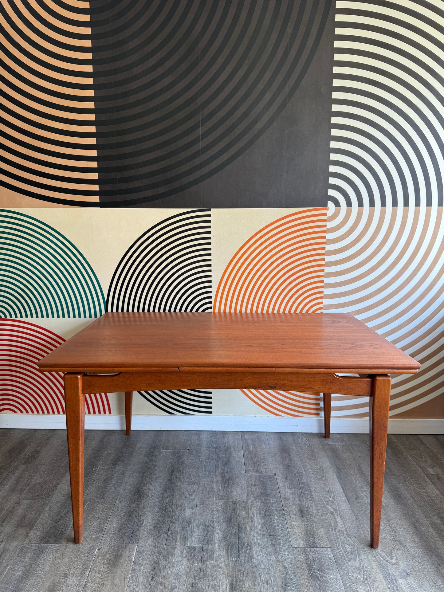 Vintage Teak Draw-Leaf Dining Table