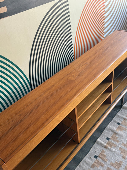 Vintage Teak Media Console / Bookcase