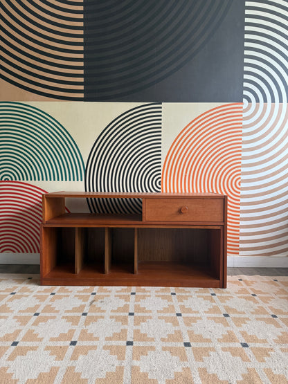 Teak Pullout Media Cabinet
