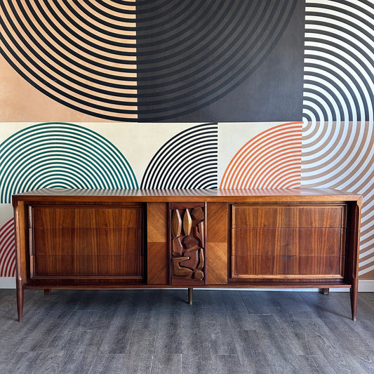 Vintage Brutalist Walnut Credenza/Sideboard