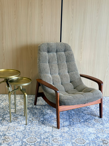 Vintage R. Huber Teak Scoop Chair