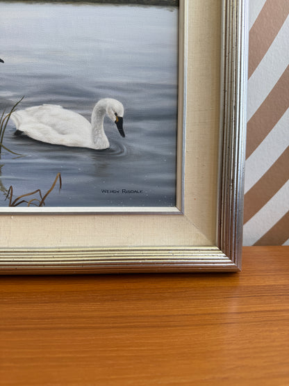 Framed Swan Landscape Print