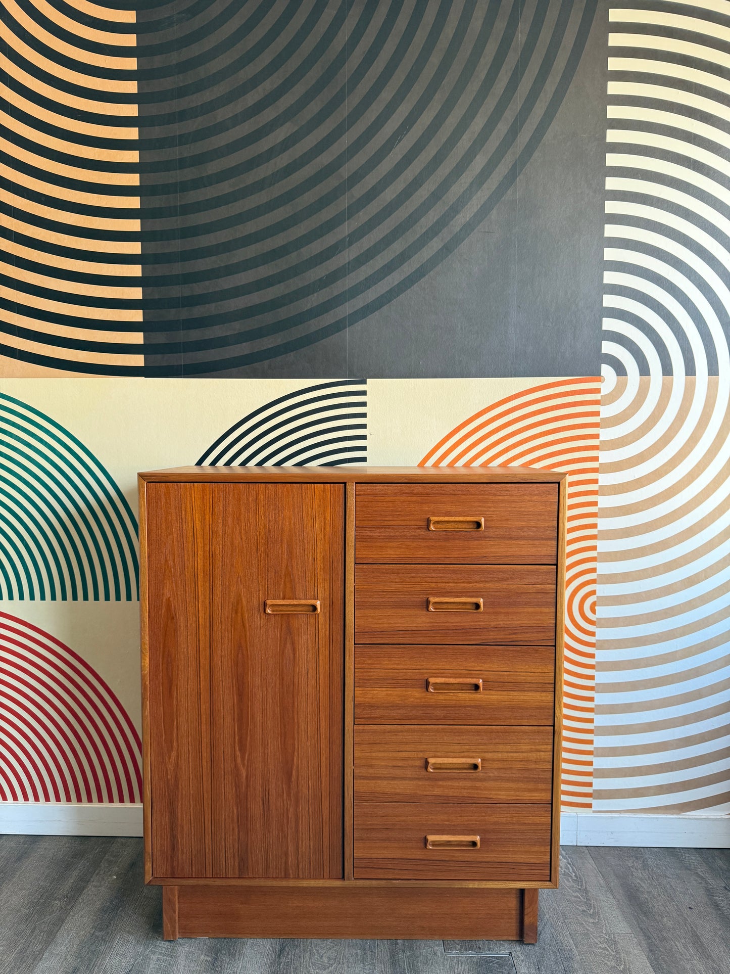 Vintage Teak Armoire Cabinet