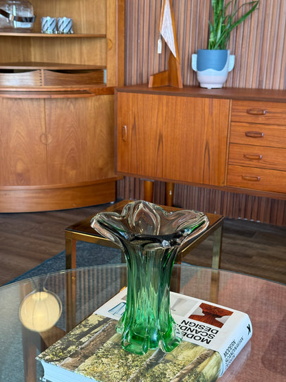 Vintage Seguso Murano Vase in Amethyst and Green