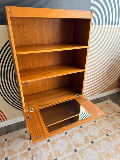 Vintage Teak Cabinet with a Drop-down Door
