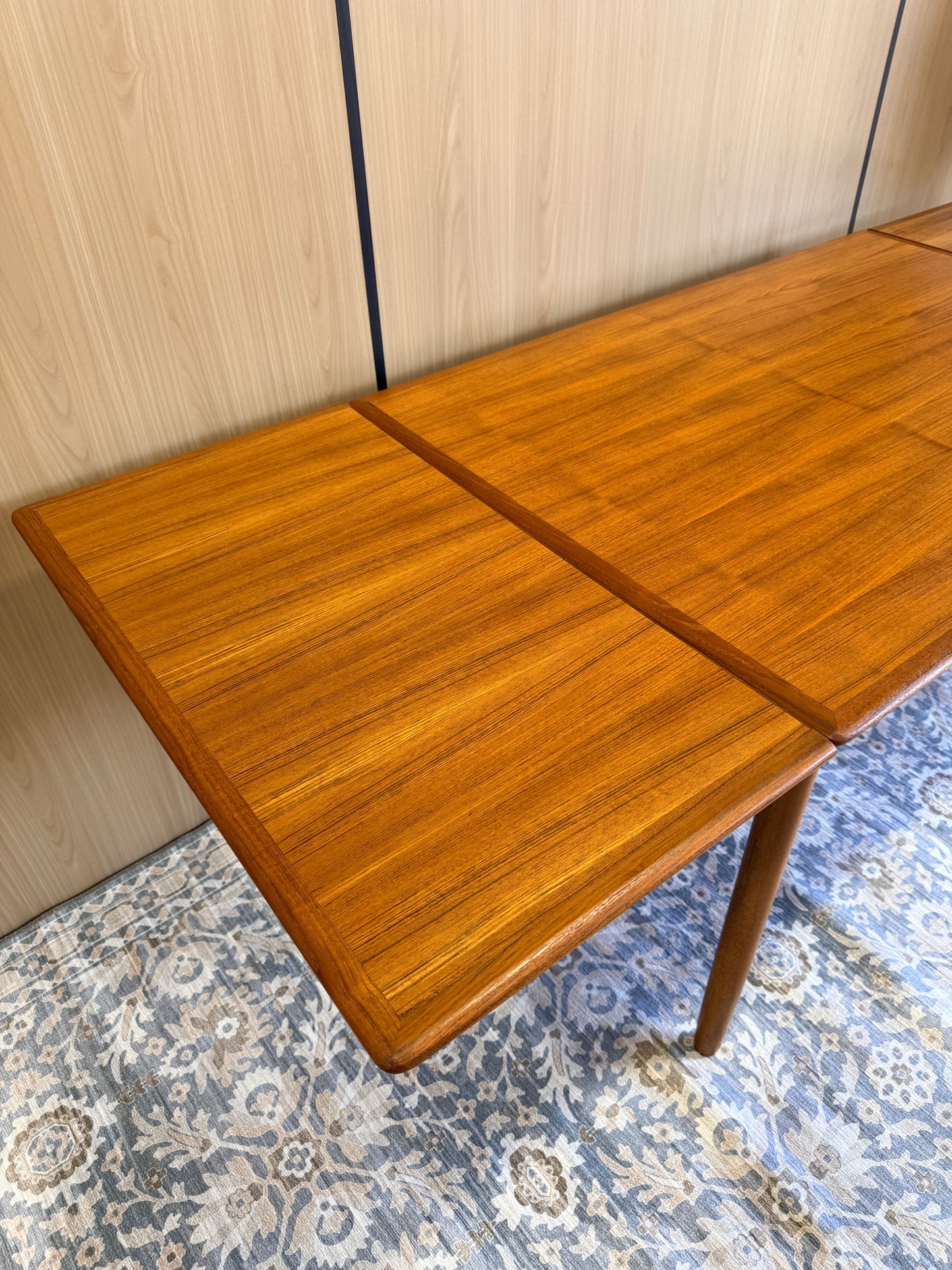 Danish Teak Draw-Leaf Dining Table