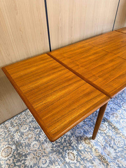 Danish Teak Draw-Leaf Dining Table