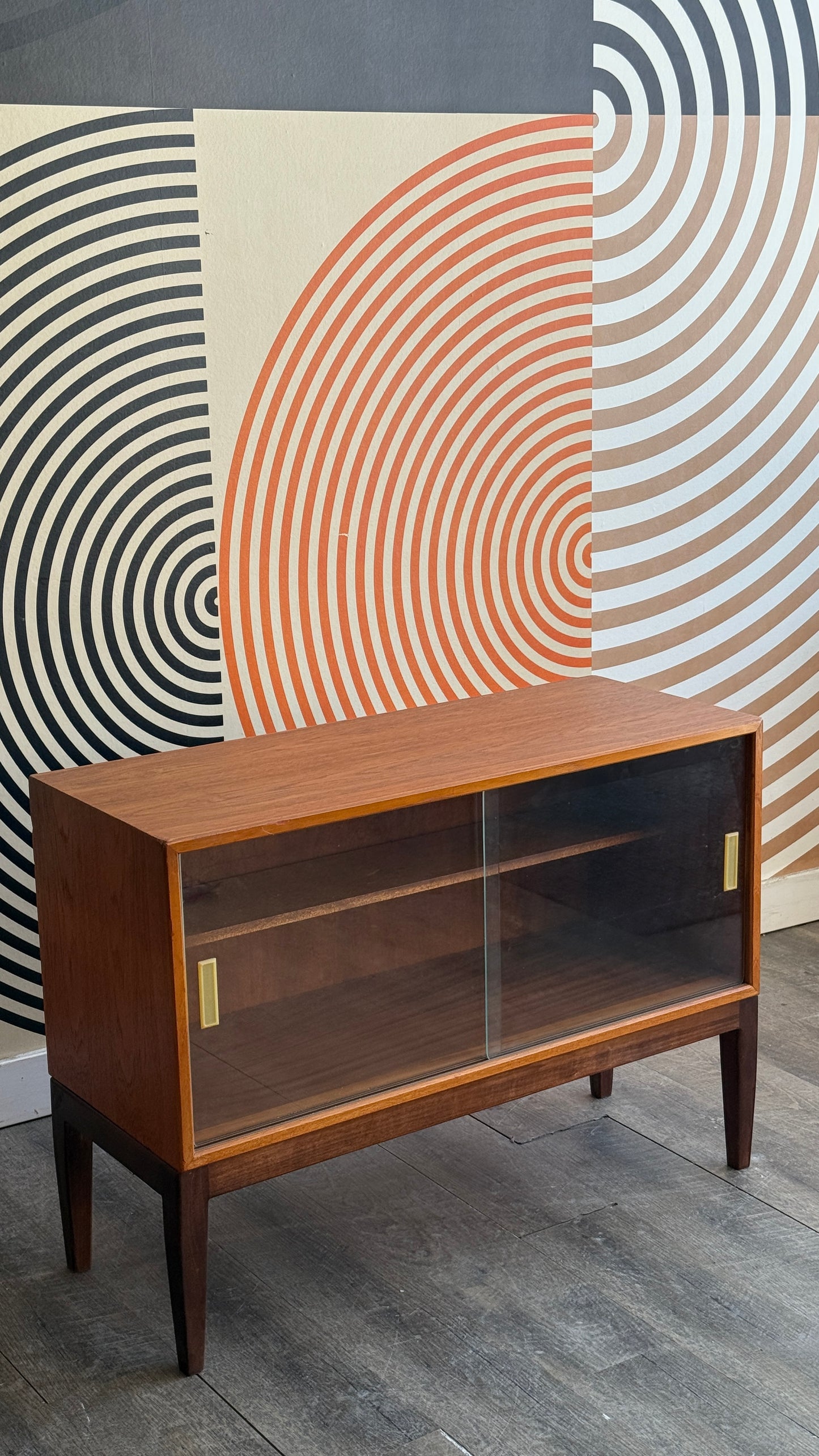 Small Vintage Teak Cabinet on Custom Base