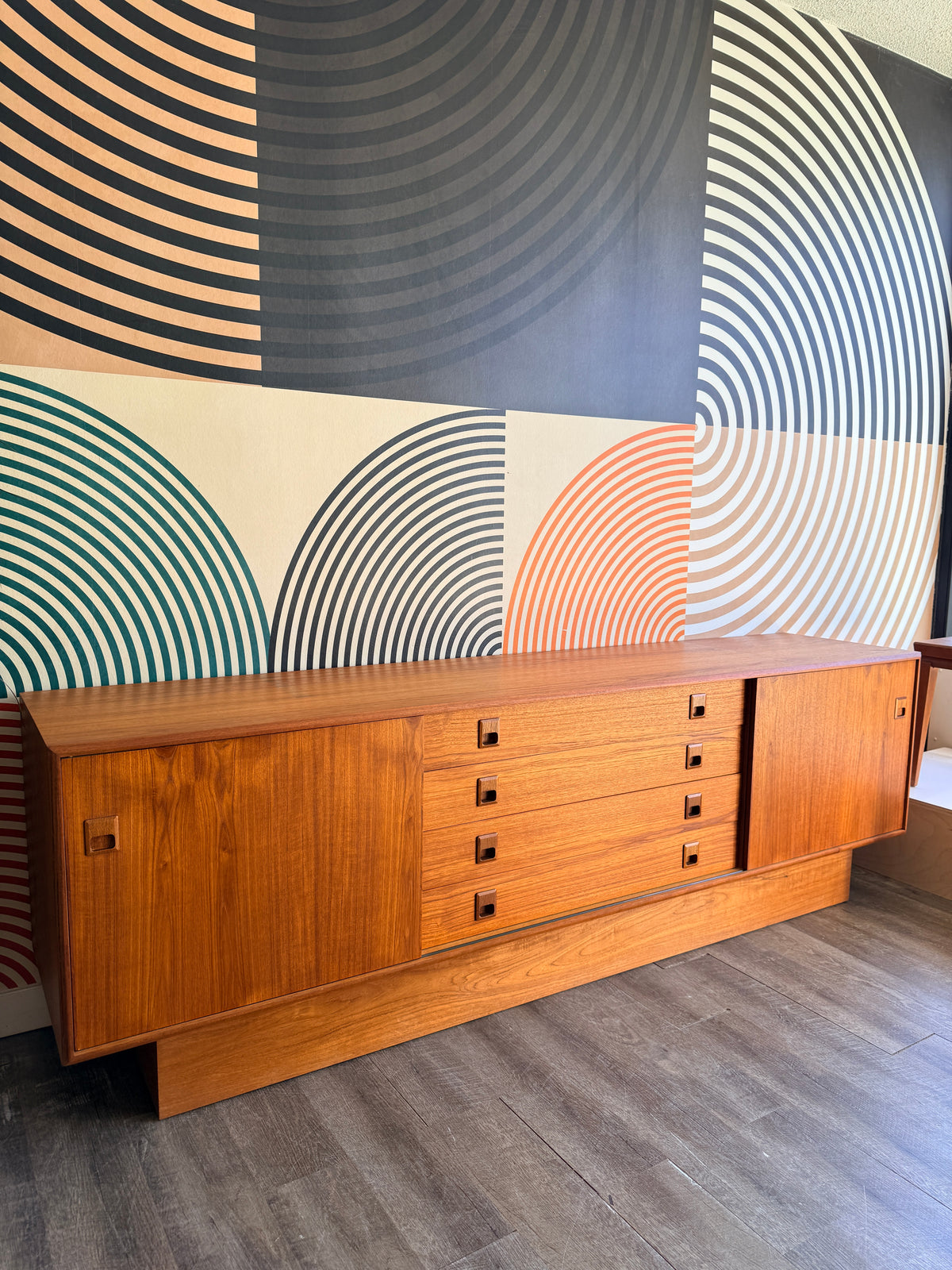 Vintage Teak Sideboard on a Platform Base