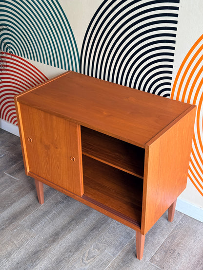 Vintage Mid-Century Teak Cabinet on Solid Walnut Legs
