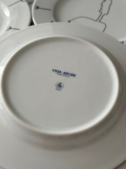 Set of 7 Vintage Vista Alegre Portugal “ Wacky” Lunch or Desert Plates