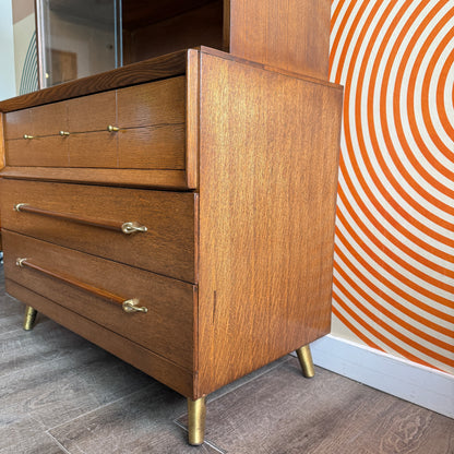 Vintage Oak China Cabinet by Victoriaville Furniture