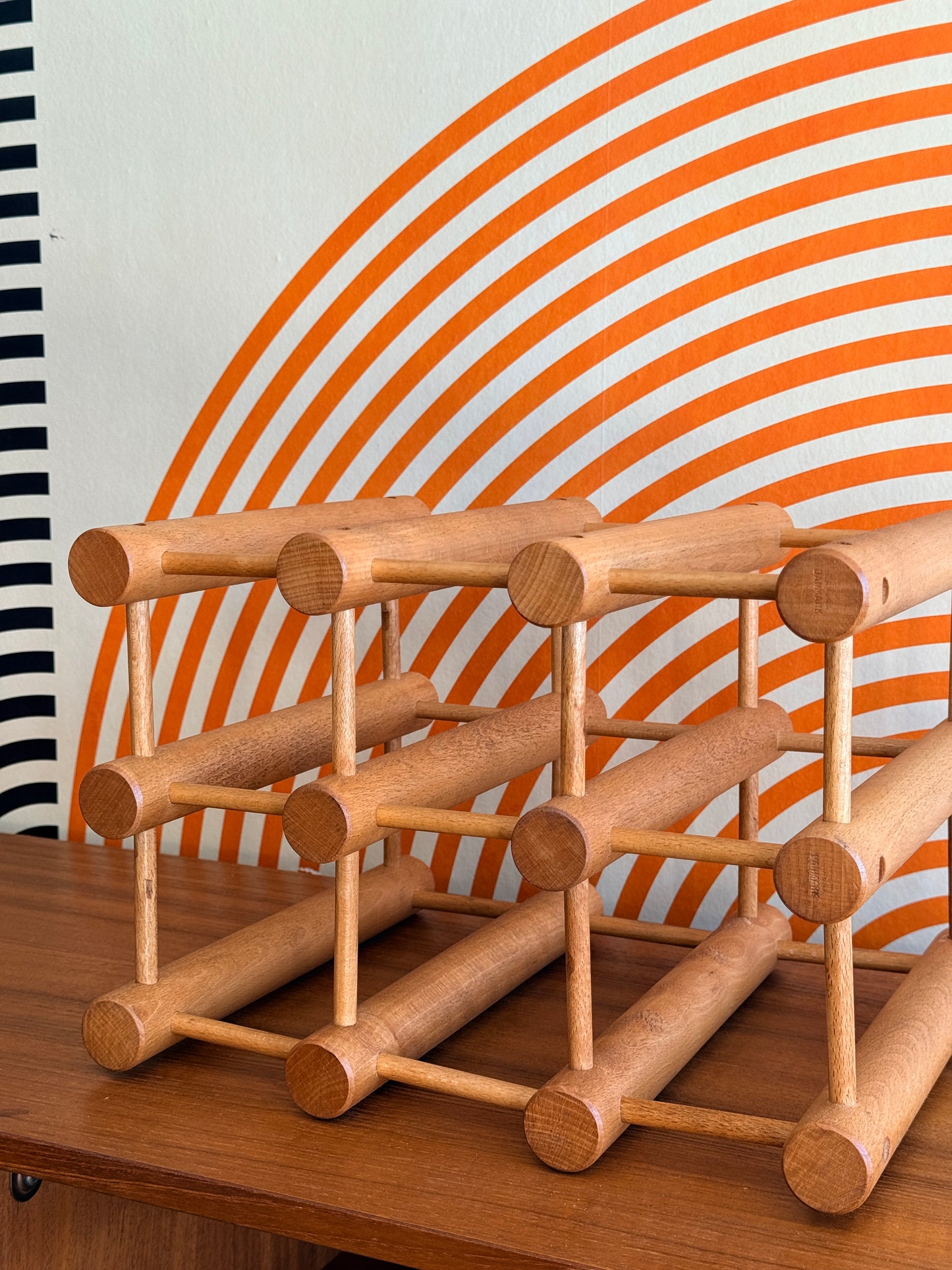 Vintage Danish Wine Rack by Nissen Langaa