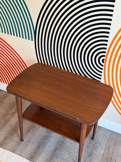 Vintage Two Tiered Walnut Side Table