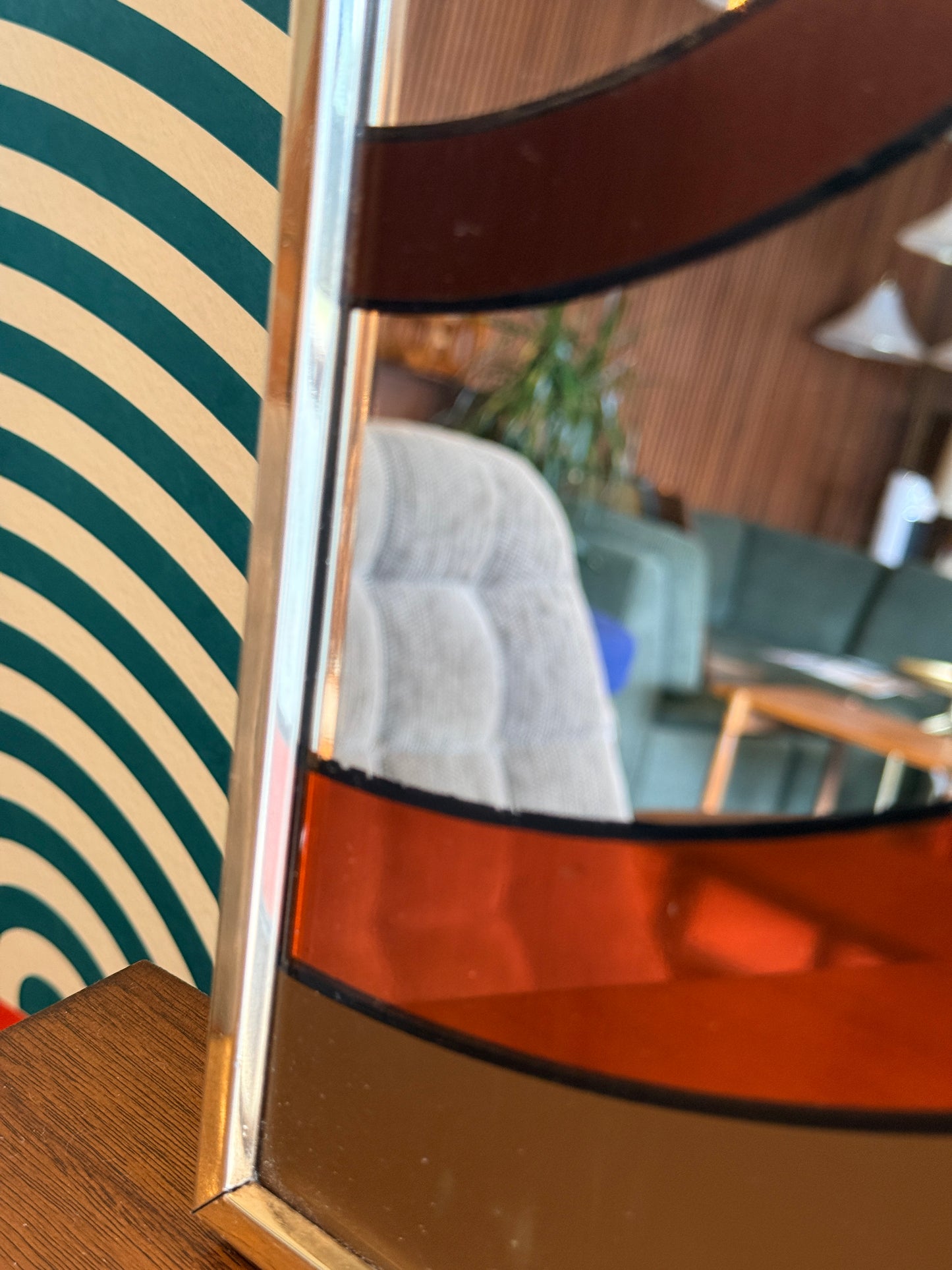 Vintage 1970s Graphic Mirror Art