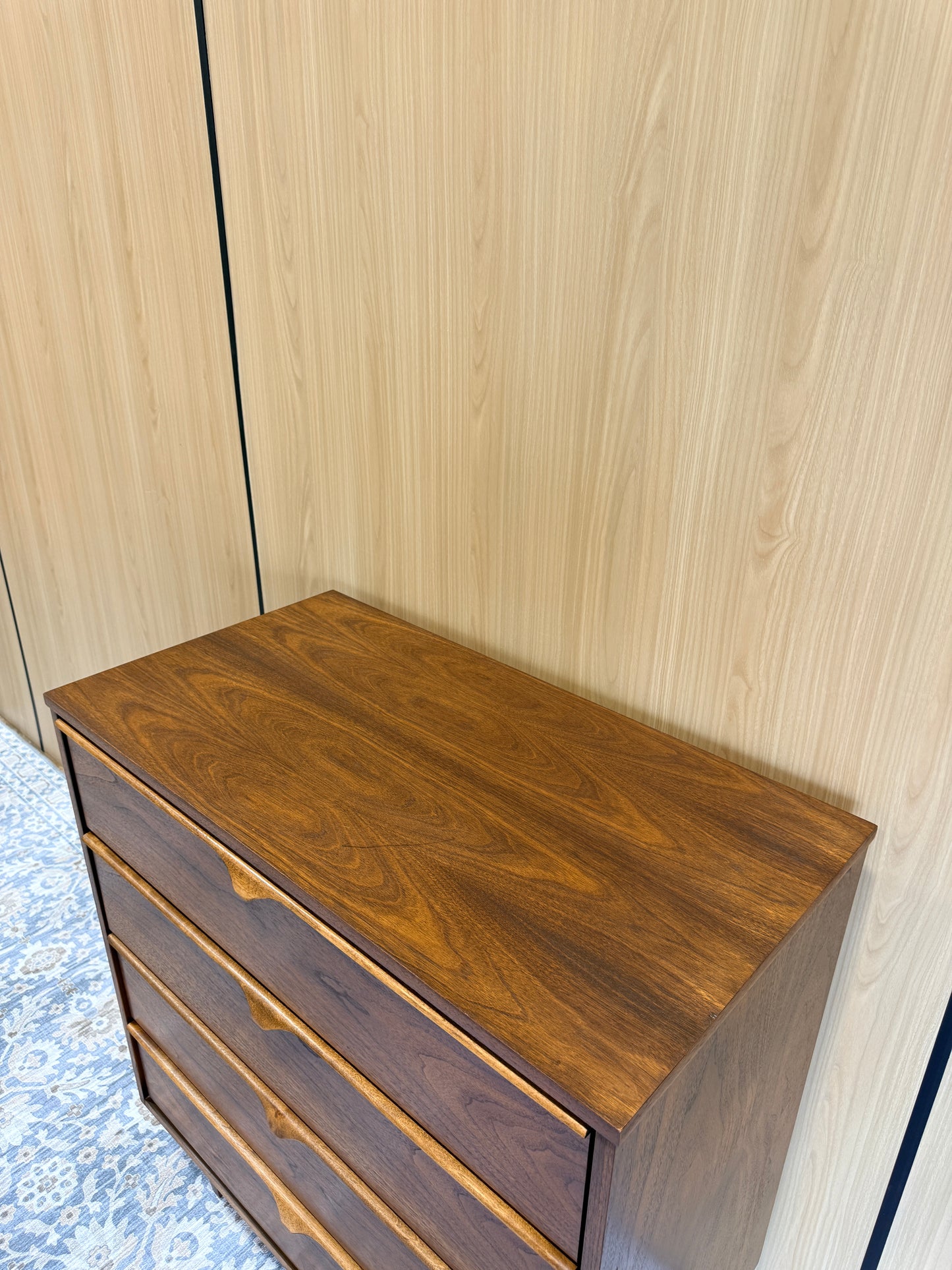Vintage Walnut 4 Drawer Tallboy by Vic-Art