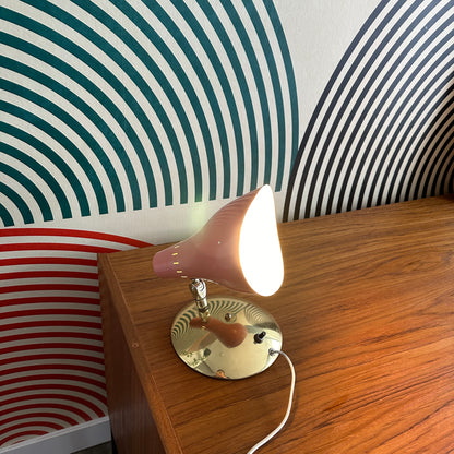 Vintage Midcentury Modern Pink Plug-in Wall Lamp