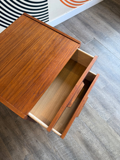 Single Teak Nighstand on Metal Legs
