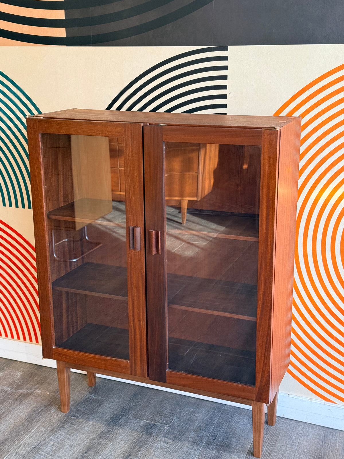 Vintage Solid Afromosia Teak and Glass Display Cabinet by Imperial