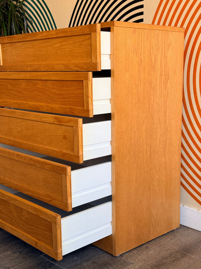 Vintage Oak 5 Drawer Dresser