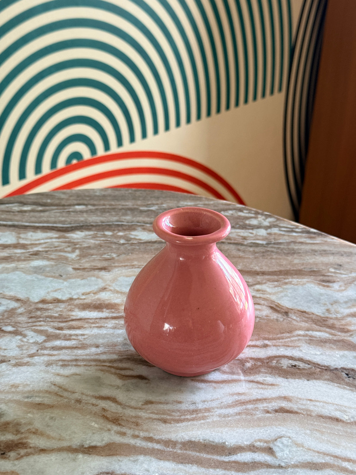 Small Vintage Pink Glazed W.German Pottery Vase, 234-10