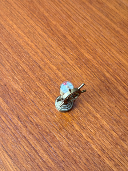 Vintage Miniature Brass Nautical Ship Wheel with Compass