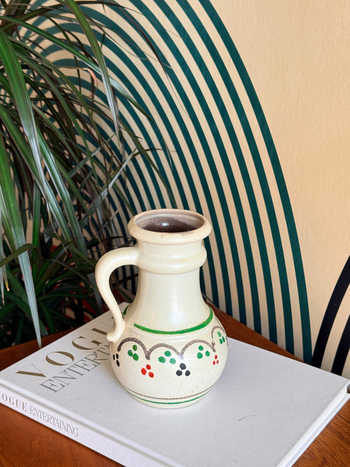 Vintage W.German Pottery Pitcher Vase by Scheurich , 496/18