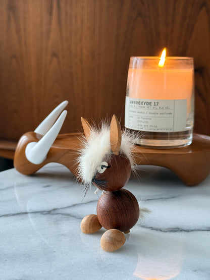 Vintage Scandinavian Teak Bunny Figurine