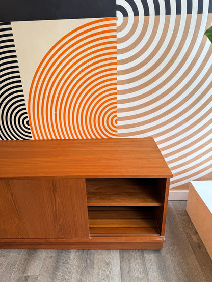Low Teak Media Cabinet
