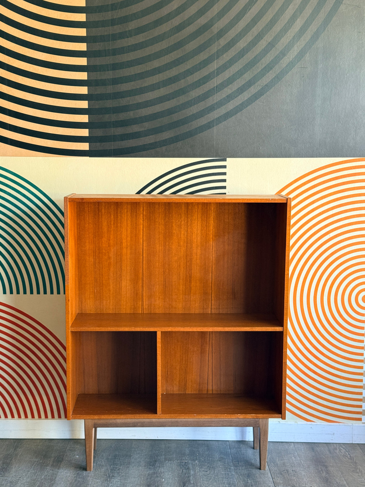 Vintage Teak Bookcase on Walnut Legs