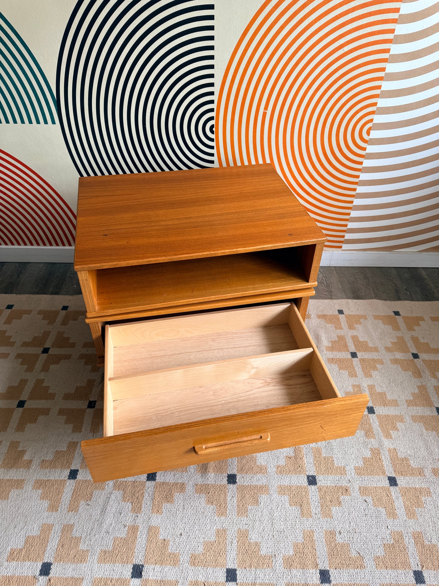 Vintage Teak Swivel Table