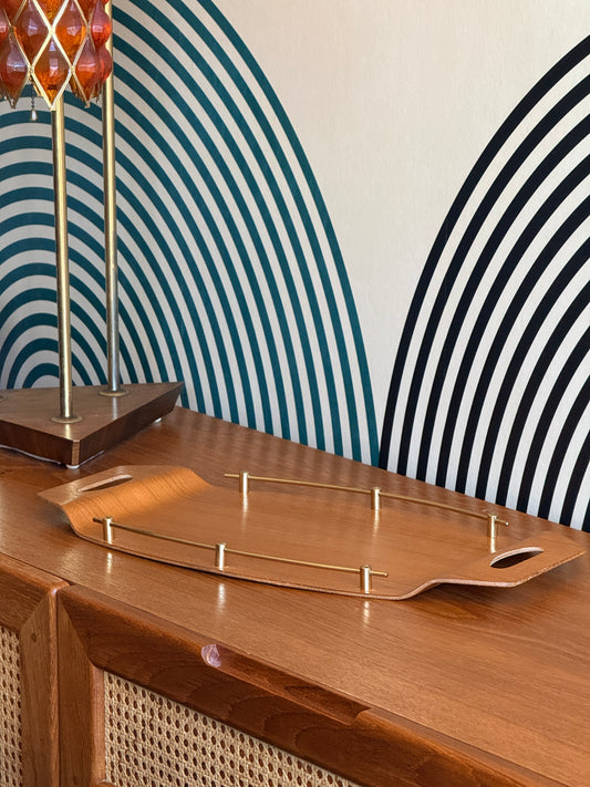 Vintage Japanese Bentwood Teak Tray