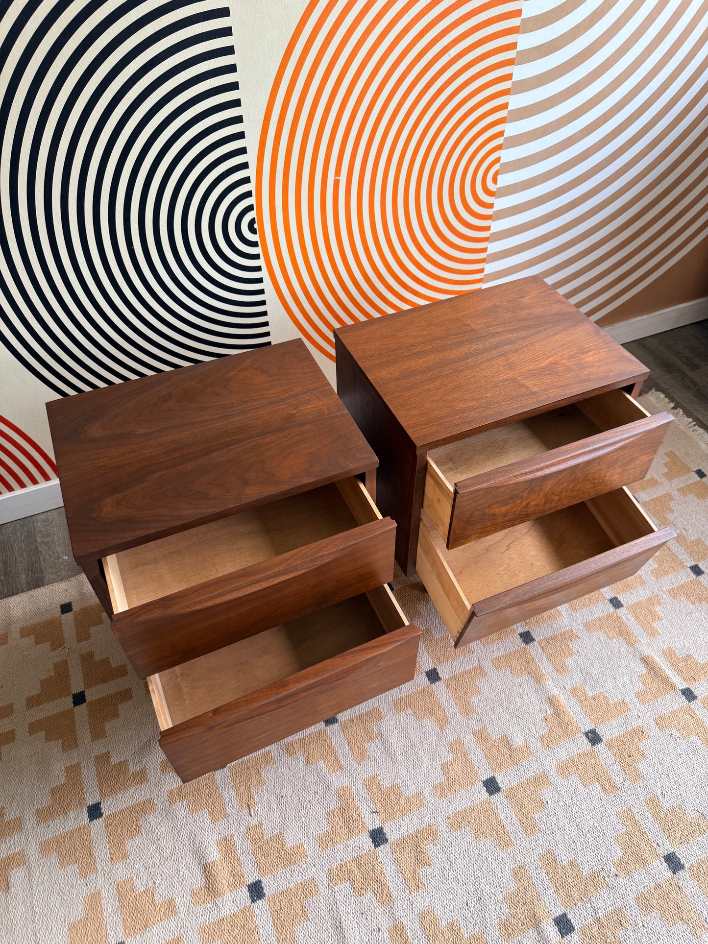Pair of Walnut Nightstands