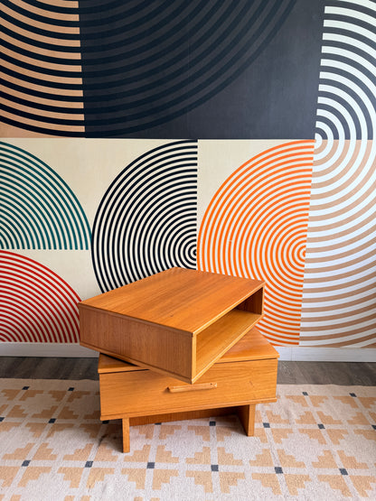 Vintage Teak Swivel Table