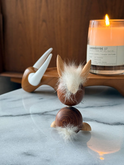 Vintage Scandinavian Teak Bunny Figurine