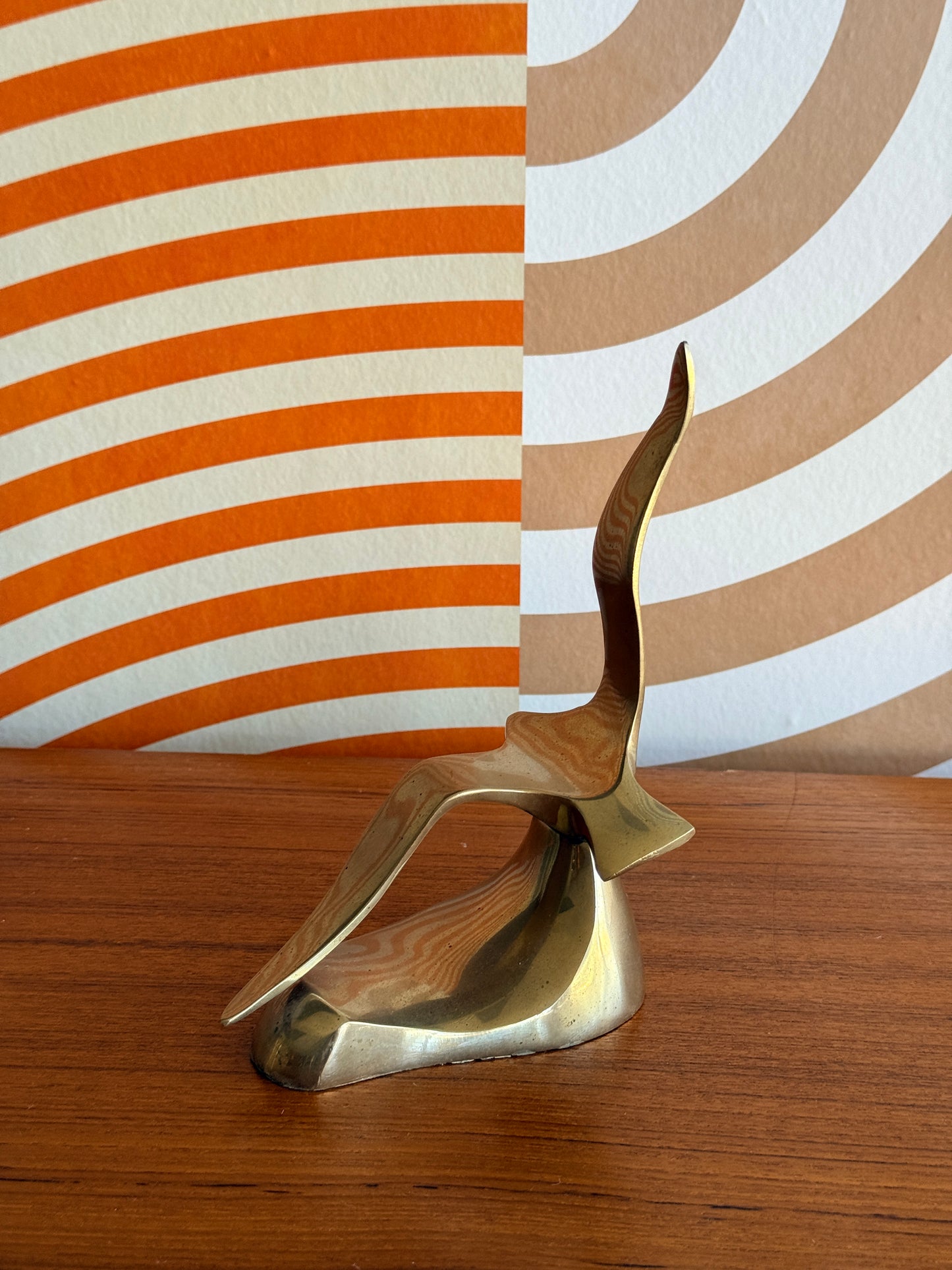 Single Vintage Brass Bird Bookend