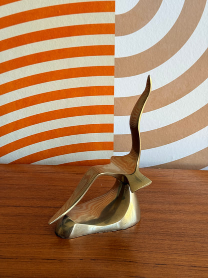 Single Vintage Brass Bird Bookend
