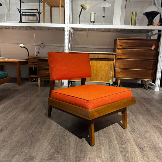 Vintage Orange Midcentury Modern Lounge Chair