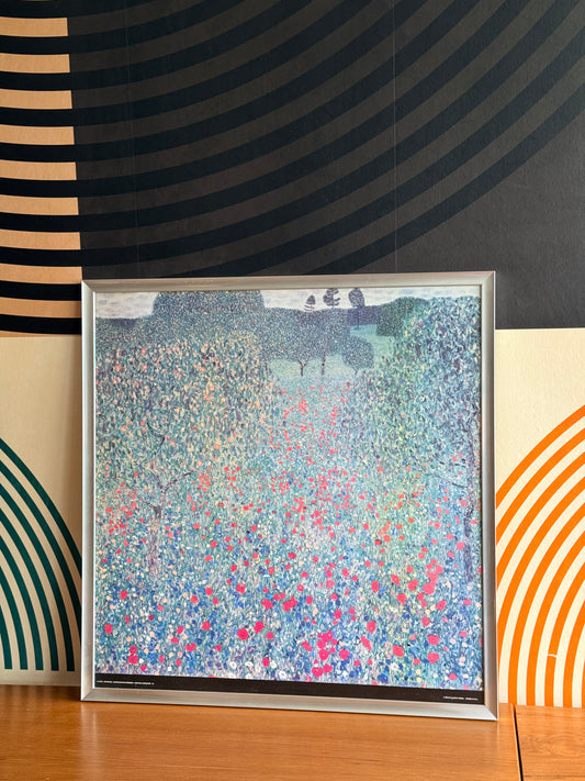 Vintage Gustav Klimt Mohnwiese (Poppy Meadow)Framed Print