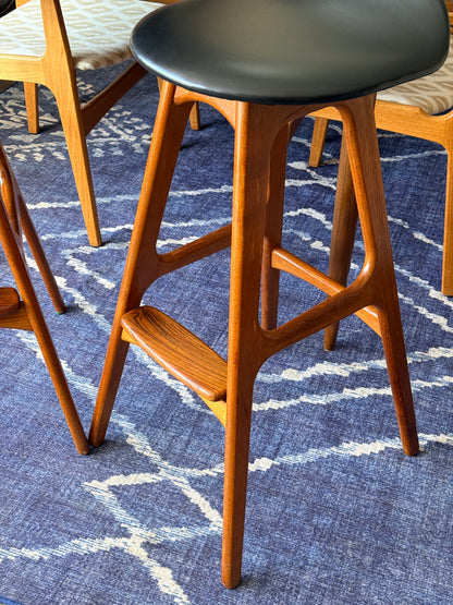 Pair of Vintage Danish Teak Bar Stools by Eric Buch