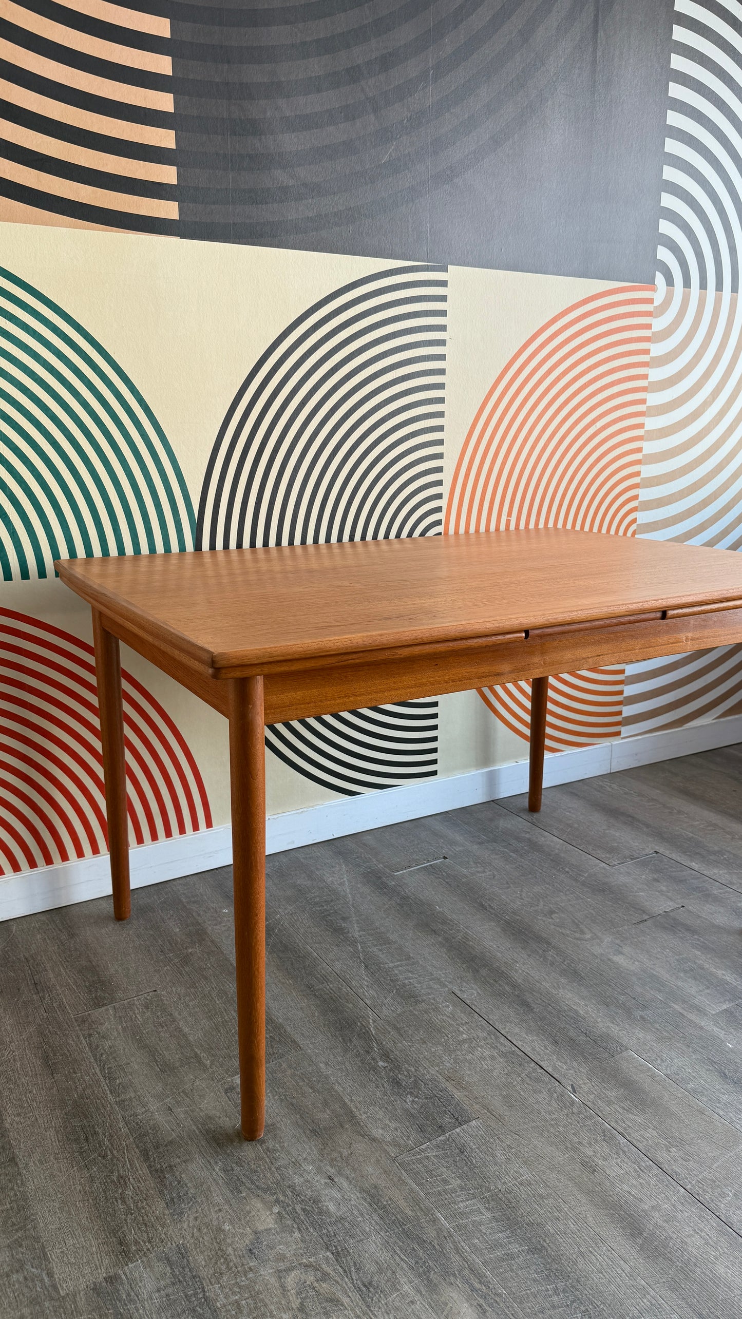 Vintage Midcentury Modern Surfboard Teak Dining Table