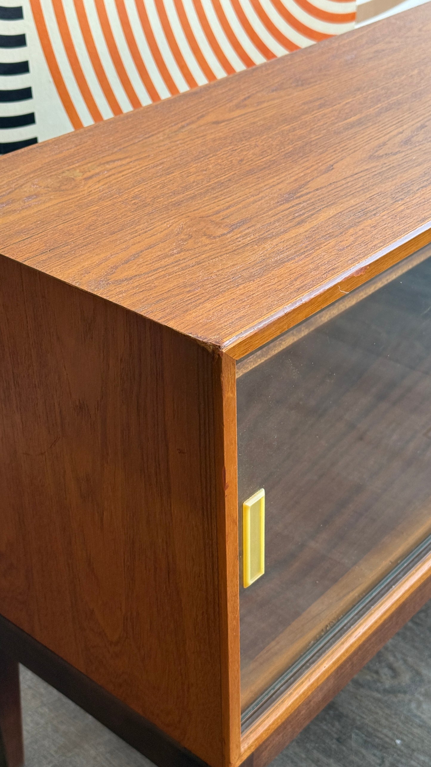 Small Vintage Teak Cabinet on Custom Base