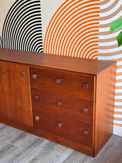Vintage Teak Low Sideboard