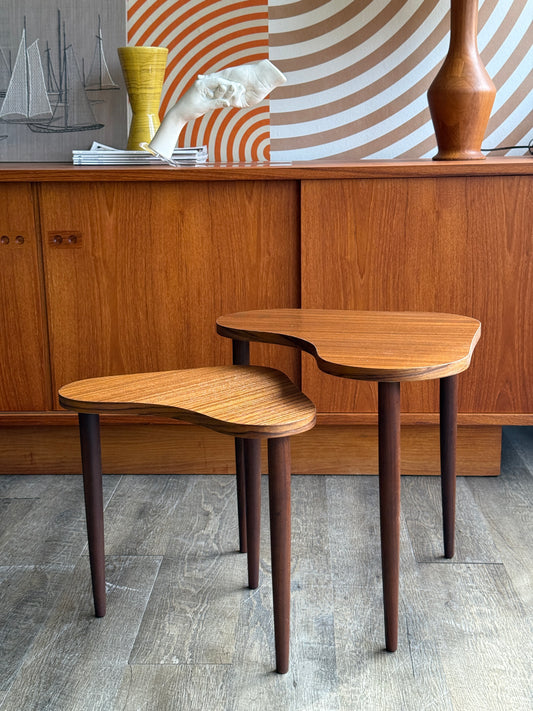 Teak Organic Shaped Nesting Tables