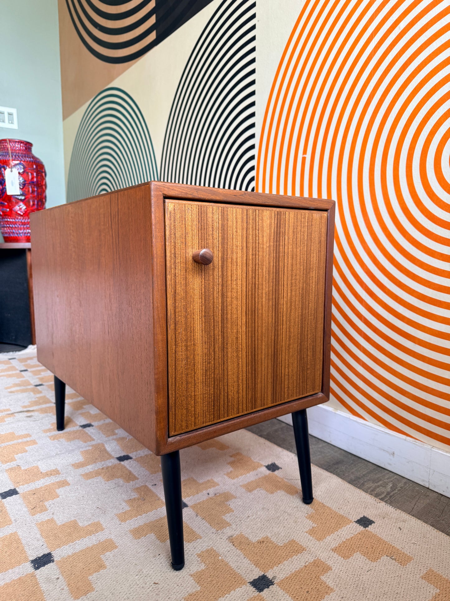 Vintage Teak End Table with Storage