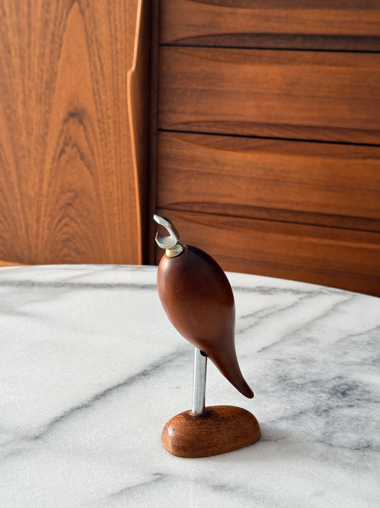 Vintage Teak Bird Bottle Opener and Corkscrew